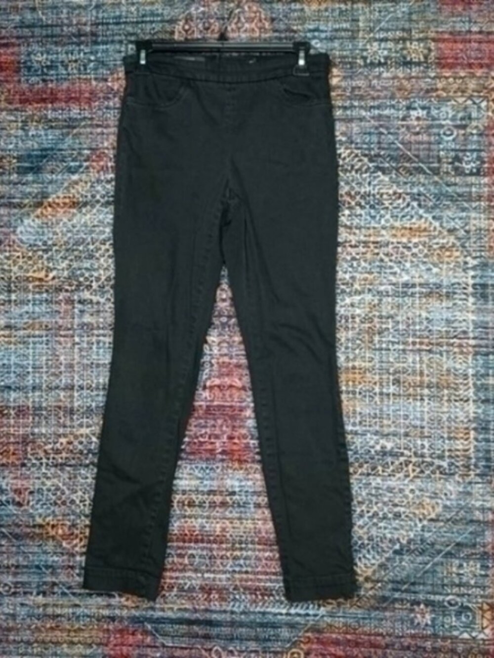 JCREW womens black Dannie exposed back zipper skinny pants 2x28 b0904 EUC